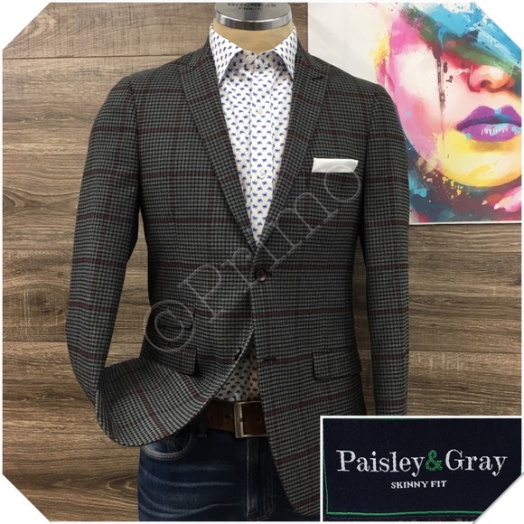 Paisley & Gray Other - PAISLEY & GRAY Mens Blazer Sport Coat Casual Jacket Size 40R Slim Modern Suit